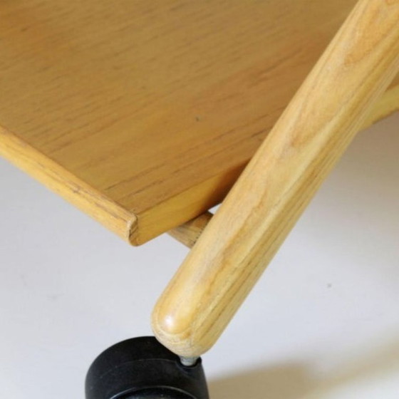 Image 1 of 1x Carrello bar vintage con struttura in legno massello e ruote, Italia anni '80