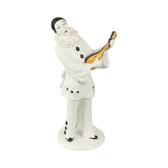 Image 1 of Vintage Pierrot Statue with Lute
