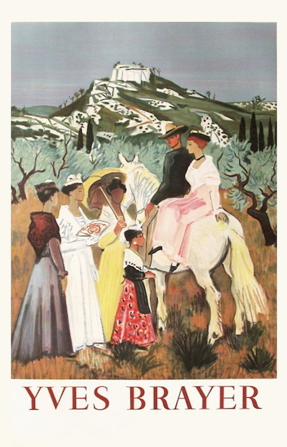 Image 1 of Yves BRAYER Expo 62 -  Arlésienne et gardians en Provence original poster 1962