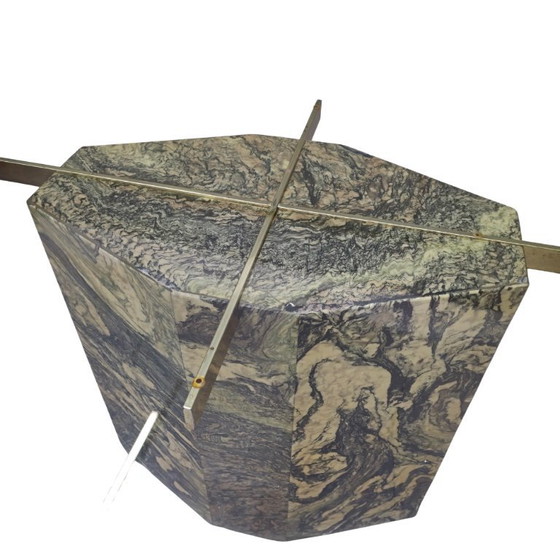 Image 1 of Tavolo da pranzo Artedi Style in vetro e marmo verde