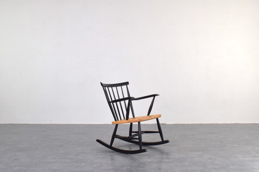 Fauteuil à bascule suédois Mid Century, années 1960