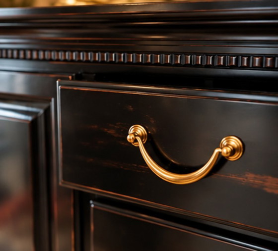SELVA Made in Italy – Elegant Black & Gold Sideboard / Dressoir – Wood (photo 4 of 5)