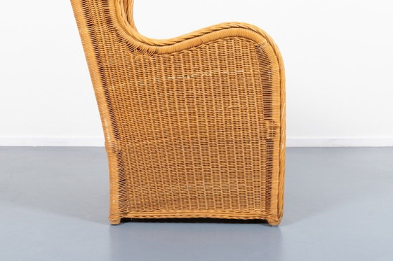 Image 1 of Vintage Italiaanse design fauteuil van riet