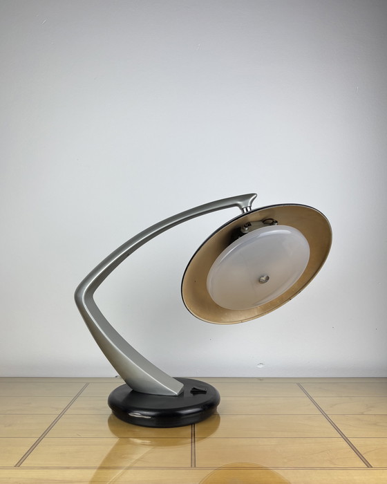 Image 1 of Brutalist Fase Boomerang 64 Table Lamp by Luis Pérez de la Oliva 1960s-1970s Desktop Lamp, Mid-Century, Space Age, Industrial De