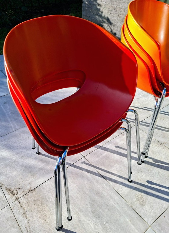 Image 1 of Set of 6 vintage Sintesi Orbit Large chairs – iconic Italian design