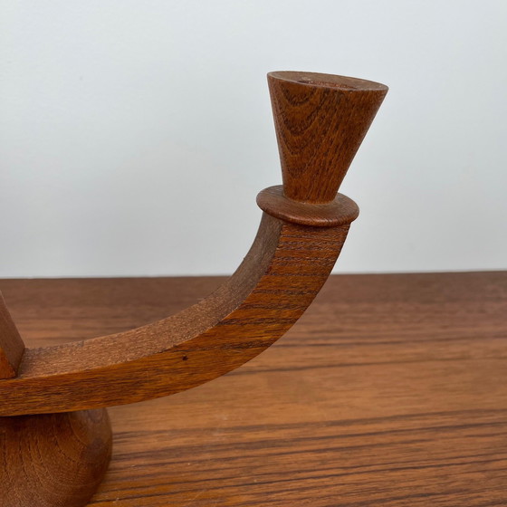 Image 1 of Candelabro de teca de tres brazos, 1960/70