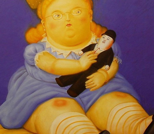 Fernando Botero – The Doll | Figurative Color Offset Lithograph Portrait