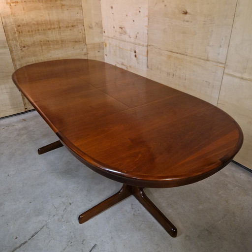 Table de salle à manger extensible vintage Lübke, table ovale vintage en palissandre