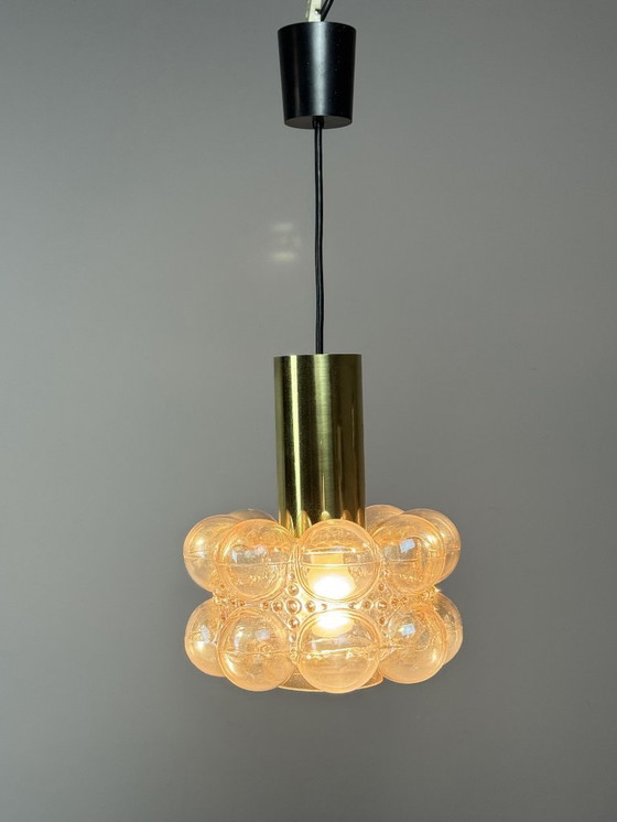 Image 1 of Mid-Century Bubble Glass Pendant Lamp by Helena Tynell for Glashütte Limburg, Germany, 1960s