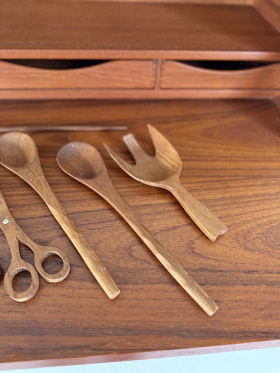Image 1 of Utensili da cucina vintage in teak danese anni '60