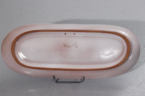 Image 1 of Robert & Jean Cloutier - Plato con decoración floral, Francia, mediados del siglo XX.