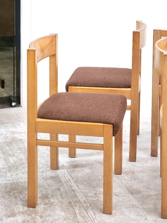 Brutalistisch Design Massief Licht Eiken Salonstoelen Jaren 70, Set van 6 – Eetkamerstoelen, Wood (photo 9 of 26)