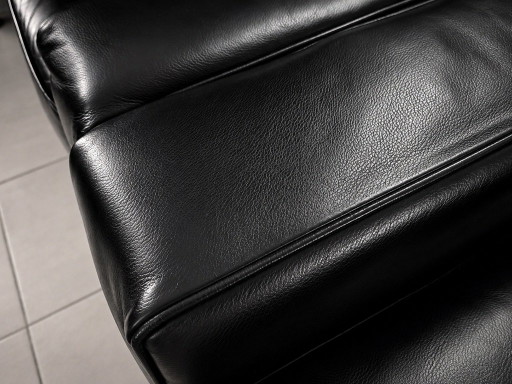 Natuzzi 2 zwart lederen fauteuils – Leather, Aluminium (photo 2 of 5)