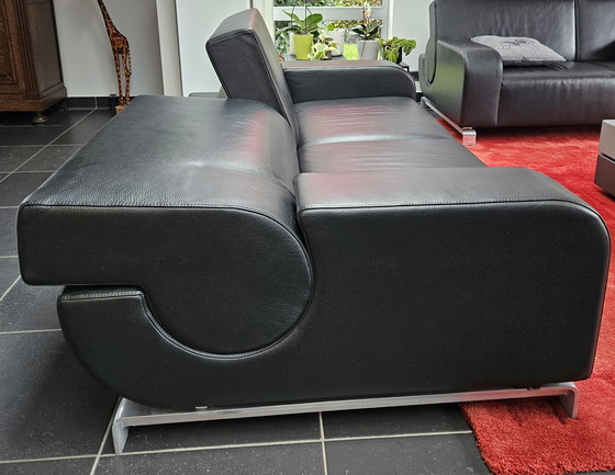 Image 1 of 2x Leolux Black Leather Seats