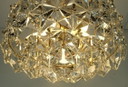 kinkeldey mid century chandelier à suspension verre de cristal et métal doré