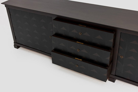 Image 1 of Brutalist Oak Craftsmanship Sideboard, 1960s, Germany, Brass Accents