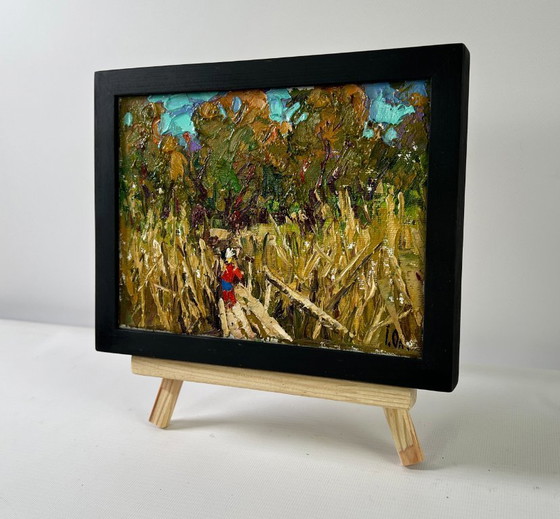 Image 1 of Original Oil Painting Autumn Forest Landscape Where the reeds whisper