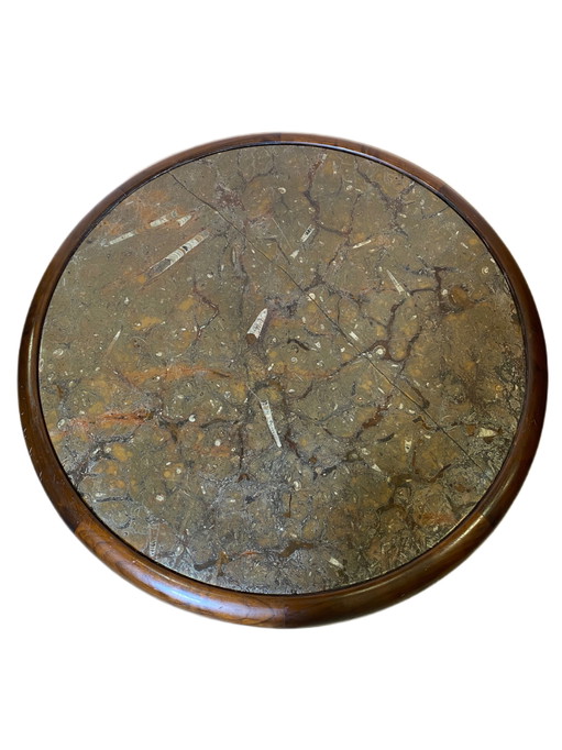 Table basse vintage "Fossilised Marble" (marbre fossilisé)