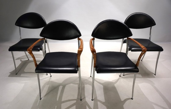 Image 1 of Set of four Coro dining chairs by Luigi Origlia, 1980