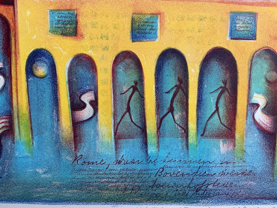 Marianne Aulman - Atlantis XIII, litografia a colori (incorniciata) – Arte, Vetro, Carta (photo 13 of 15)