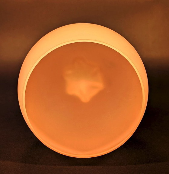 Image 1 of XXL Vintage Pink Italian Frosted Crystal Glass circa 1970 ( Empoli / Murano ) UV Reactive