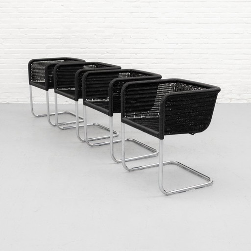 Tecta D44 Dining Chairs Set 80's – eetkamerstoelen, Chrome (photo 2 of 20)
