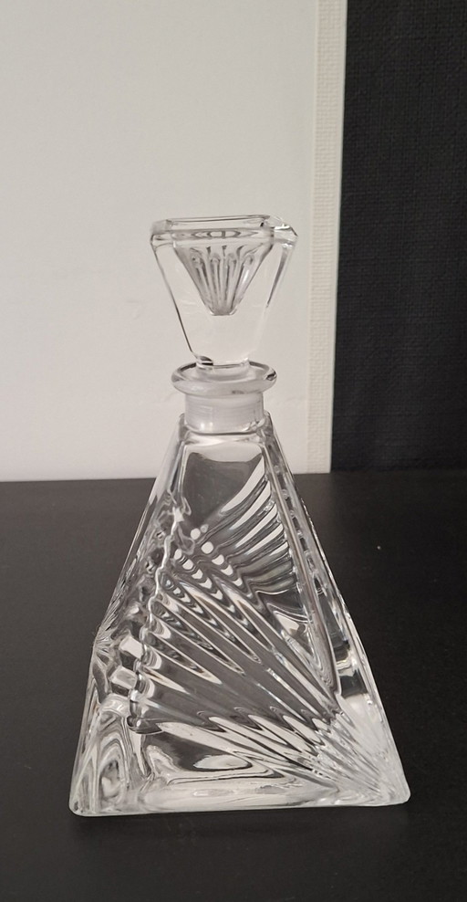 Flacon de parfum en cristal RCR Italie en forme de pyramide. – decoratieve objecten, Crystal, Glass