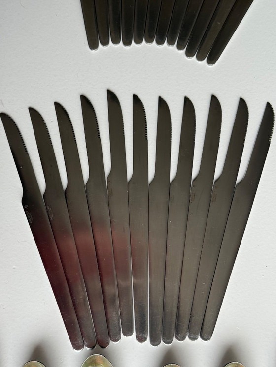 Image 1 of 48 Couverts Arne Jacobsen Service AJ pour Anton Michelsen - Design danois inox vintage années 50/60