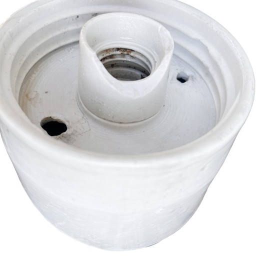 Image 1 of Industriële wandlamp, wit, glas, FOTON, Polen, jaren 1960.