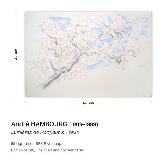 Image 1 of André HAMBOURG Lights of Honfleur XI lithograph 1964