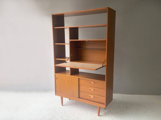 Raumteiler im Mid-Century-Modern-Stil, Wandelement von Schreiber, 1960er Jahre – wandkast, Wood