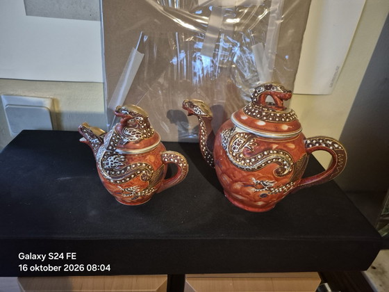 Japanische Satsuma Dragonware Teekannen – Tafelgeschirr, Keramik, Gold (photo 2 of 7)