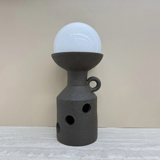 Grande lampada da tavolo / lampada da terra in ceramica Doria Leuchten, anni '70