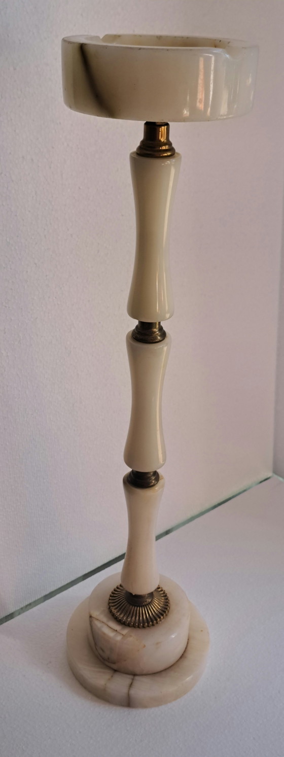 Cendrier sur pied vintage Onyx & Laiton années 60/70 – Mid Century – 56,5 cm – Objets déco, Stone, Brass (photo 9 of 10)