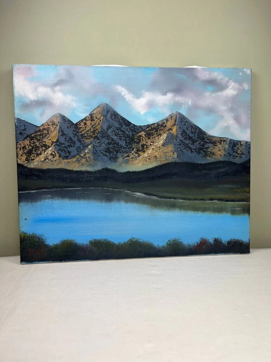 Olio su tela Paesaggio di montagna – Dipinti e disegni, Canvas (photo 3 of 15)