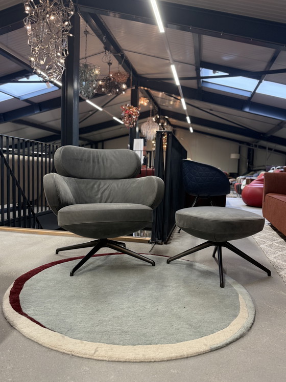 Image 1 of Poltrona Pode BiBo con Poef Neron Sesame Leather