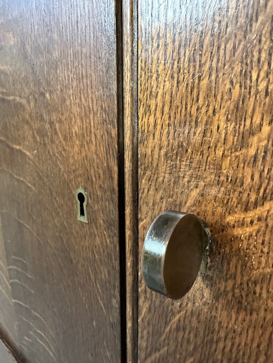 Image 1 of Vitrine Art déco d'origine - chêne