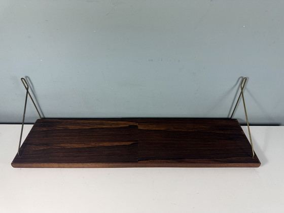 Image 1 of Tavola di palissandro vintage di metà secolo houten wandrek wandplank