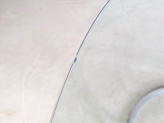 Image 1 of Original Midcentury dining table glass table chrome Space Age 1980