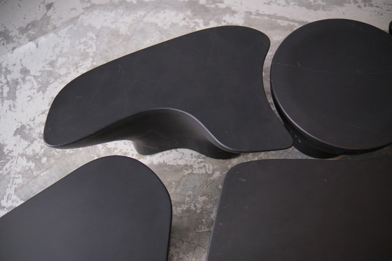 Image 1 of Tavolino da caffè in marmo nero - AULYOM STUDIO