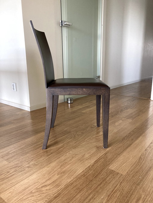 6x Arco Flex Dining Chair smoked oak / smoked oak