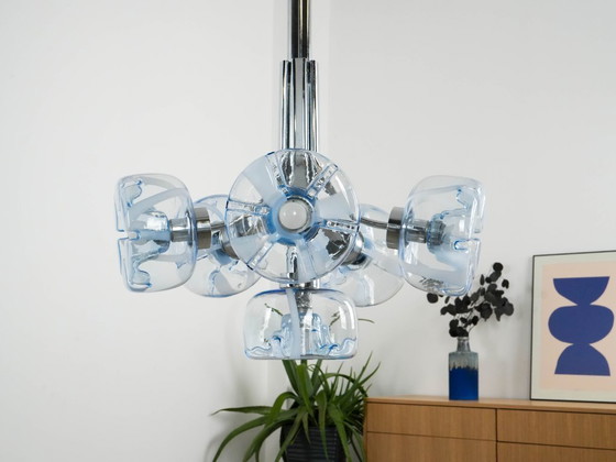 Image 1 of Chandelier, Italian design, Murano glass, 1970s, manufactured in Italy