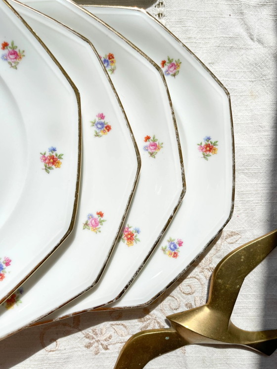 6 platos llanos de porcelana francesa floral LAMOTTE – Loza, Porcelain (photo 2 of 20)