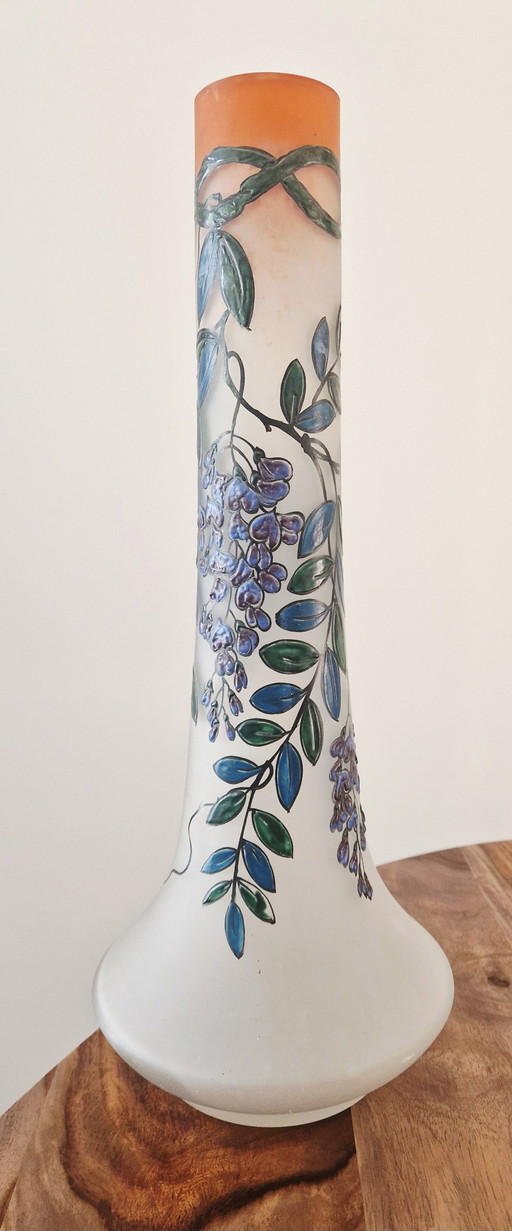 Art Deco Vase signiert Glashütte LEUNE- Auguste HEILIGENSTEIN- 1920