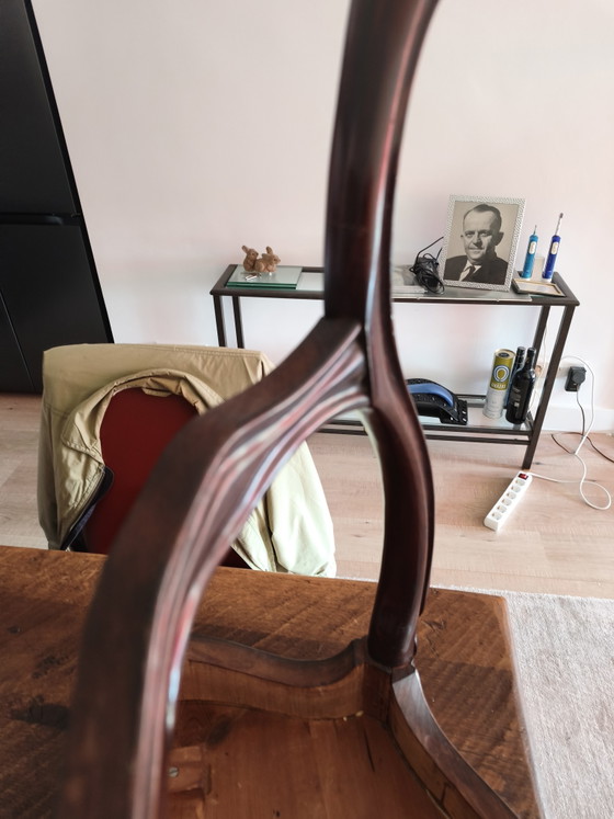 Klassische Wandkonsole aus massivem Mahagoni mit Spiegel – Ein einzigartiges Möbelstück – Wood (photo 5 of 6)