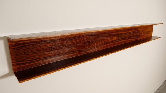 Image 1 of Vintage boekenplank in palissander | wandplank | Walter Wirz voor Wilhem Renz | 240 cm