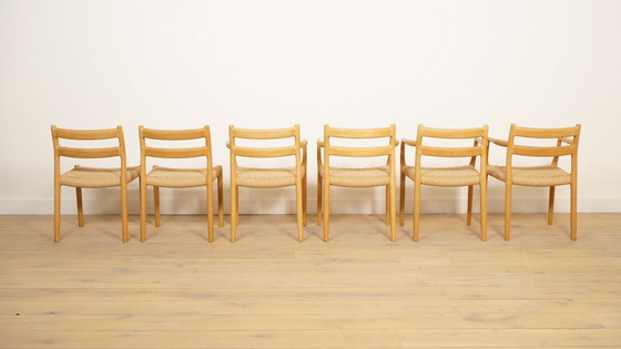 Image 1 of 6 X sedie da pranzo Niels Otto Moller Modello 84 & 67 | Restaurate