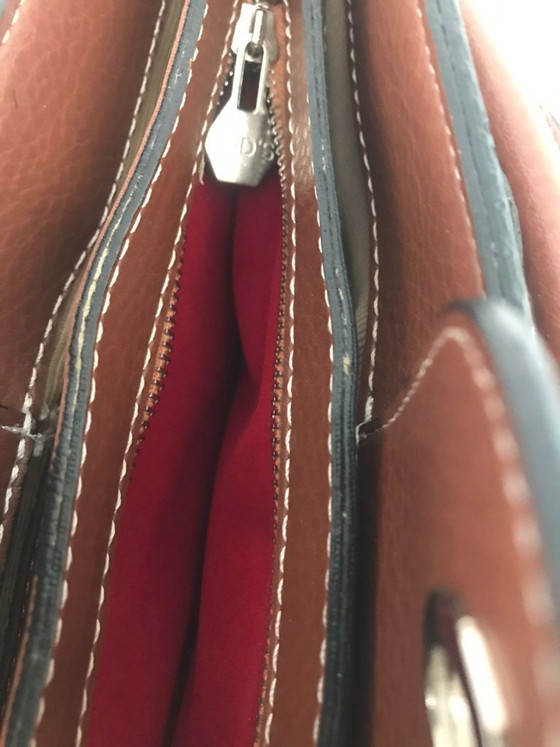 Image 1 of TOD'S Women's Bag Shoulder Bag Handbag Brown LEATHER White Decorative Stitching High Quality