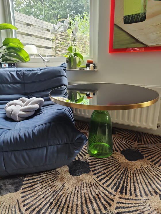 Image 1 of Salontafel Graham Bell lookalike - Glas Zwart/Groen/Goud 