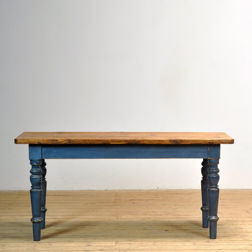 tavolo in pino con piano antico